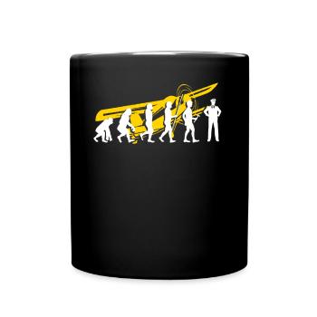 Flugzeug Tshirt Herren Helikopter Pilot Flieger - Tasse einfarbig - Schwarz - Vorne