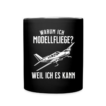 Airplane Tshirt Men's Helicopter Pilot Airplane - Full Colour Mug - black - Front