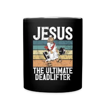 Jesus The Ultimate Deadlifter Christian Gym - Full Colour Mug - black - Front