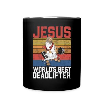 Jesus The Ultimate Deadlifter Christian Gym - Full Colour Mug - black - Front
