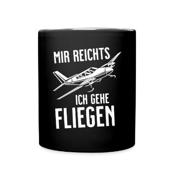 Airplane Tshirt Men's Helicopter Pilot Airplane - Full Colour Mug - black - Front