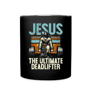 Jesus The Ultimate Deadlifter Christian Gym - Full Colour Mug - black - Front