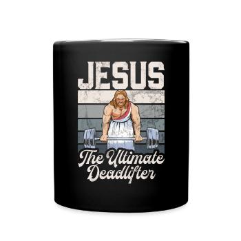Jesus The Ultimate Deadlifter Christian Gym - Full Colour Mug - black - Front