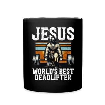Jesus The Ultimate Deadlifter Christian Gym - Full Colour Mug - black - Front