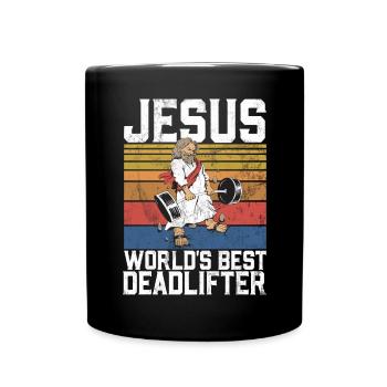 Jesus The Ultimate Deadlifter Christian Gym - Full Colour Mug - black - Front