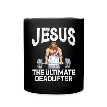 Jesus The Ultimate Deadlifter Christian Gym - Full Colour Mug - black - Front