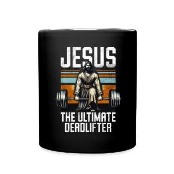 Jesus The Ultimate Deadlifter Christian Gym - Full Colour Mug - black - Front