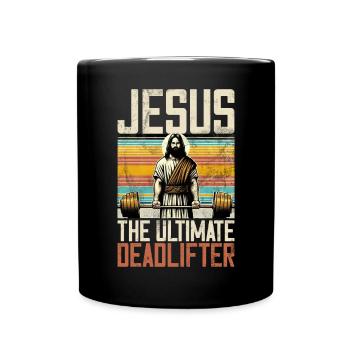 Jesus The Ultimate Deadlifter Christian Gym - Full Colour Mug - black - Front
