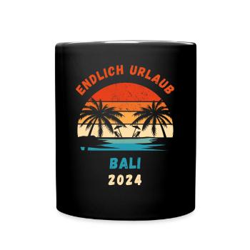 Bali Urlaub 2024 Indonesien Insel Idee - Tasse einfarbig - Schwarz - Vorne