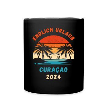 Curaçao Urlaub 2024 Karibik Curacao Idee - Tasse einfarbig - Schwarz - Vorne