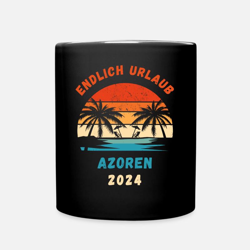 Azoren Urlaub 2024 Atlantik Insel Idee - Tasse einfarbig - Schwarz