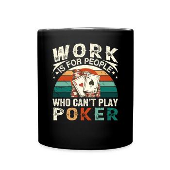 Joueurs de poker, amateurs de jeux de cartes, - Mug uni - noir - Devant