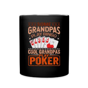 Grand-père Jeux de cartes Joueurs de poker Tenue de casino - Mug uni - noir - Devant