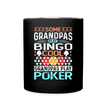 Grand-père Jeux de cartes Joueurs de poker Tenue de casino - Mug uni - noir - Devant
