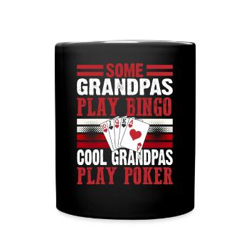 Grand-père Jeux de cartes Joueurs de poker Tenue de casino - Mug uni - noir - Devant