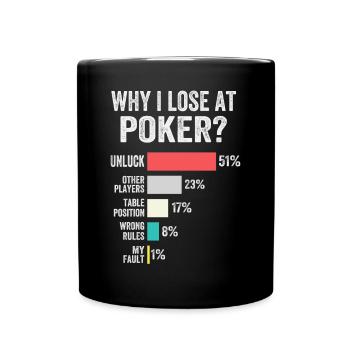 Poker-enthusiast Pokerchips Kartenspiele - Tasse einfarbig - Schwarz - Vorne