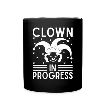Circus Graphic Clown In Progress Circus Performer - Full Colour Mug - black - Front