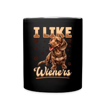 Dachshund Doxie Wiener Dog Breed I Like Wieners - Tasse einfarbig - Schwarz - Vorne