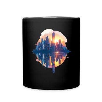 Urban Sunset In Pastel Colors - Full Colour Mug - black - Front