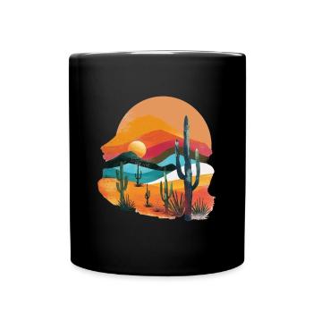 Desert landscape at sunset - Full Colour Mug - black - Front