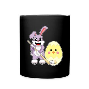 Hase Ostern Eishockey - Full Colour Mug - black - Front