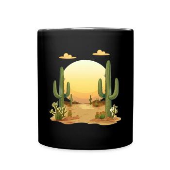 Desert landscape at sunset - Full Colour Mug - black - Front