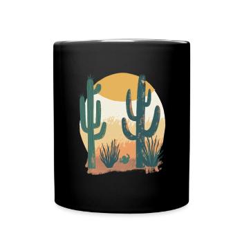 Desert landscape at sunset - Full Colour Mug - black - Front