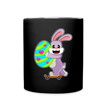 Hase Ostern Skateboard - Tasse einfarbig - Schwarz - Vorne