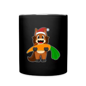 Carotte de Noël cheval - Mug uni - noir - Devant
