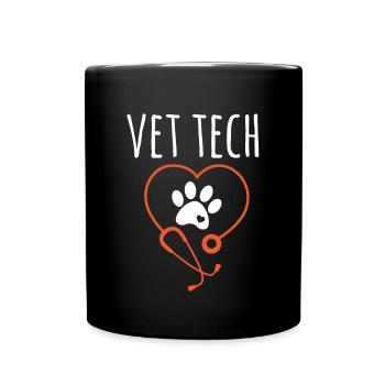 Vet Tech Veterinärmedizin Veterinärtechniker - Tasse einfarbig - Schwarz - Vorne