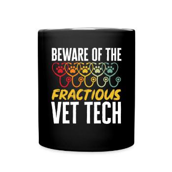 Vet Tech Veterinary Veterinary Technician - Full Colour Mug - black - Front