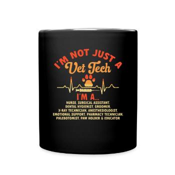 Vet Tech Veterinärmedizin Veterinärtechniker - Tasse einfarbig - Schwarz - Vorne