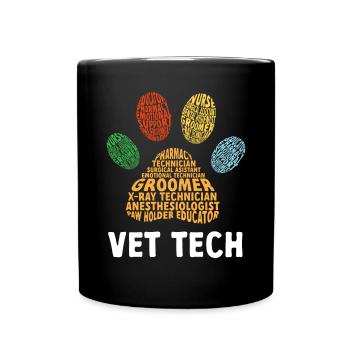 Vet Tech Veterinärmedizin Veterinärtechniker - Tasse einfarbig - Schwarz - Vorne