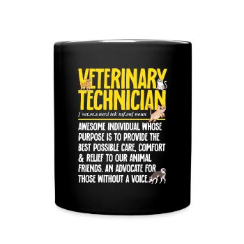 Vet Tech Veterinärmedizin Veterinärtechniker - Tasse einfarbig - Schwarz - Vorne