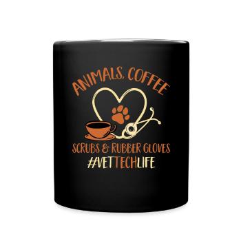 Vet Tech Veterinärmedizin Veterinärtechniker - Tasse einfarbig - Schwarz - Vorne