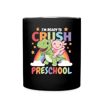 Je suis prêt à écraser les enfants d’âge préscolaire T-Rex Axolotl - Mug uni - noir - Devant