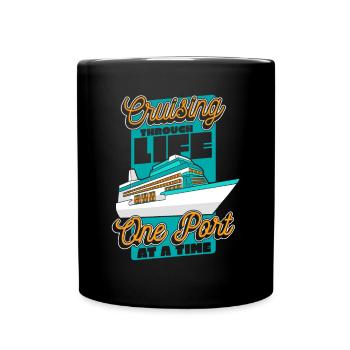 Croisière à travers la vie, un port à la fois - Mug uni - noir - Devant
