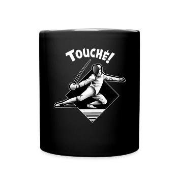 Masque Fencer Sport Design Sur Jeu Sur L’escrime De Combat - Mug uni - noir - Devant
