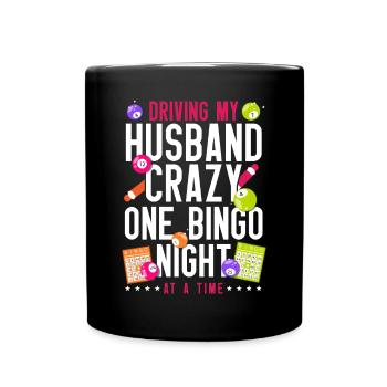 Bingo Player Husband Wife Driving - Full Colour Mug - black - Front