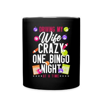Bingo Player Husband Wife Driving - Full Colour Mug - black - Front