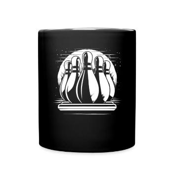Bowling Pins Drawing - Full Colour Mug - black - Front