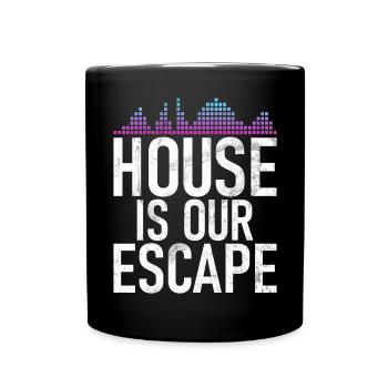 House Music, EDM, Rave, DJ, Electro, Deep House, Amoureux - Mug uni - noir - Devant