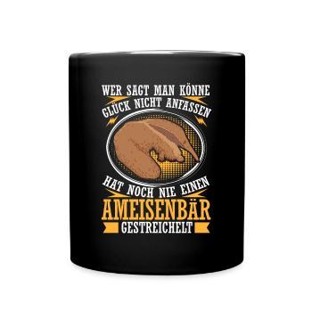 Anteater petting anteaters - Full Colour Mug - black - Front