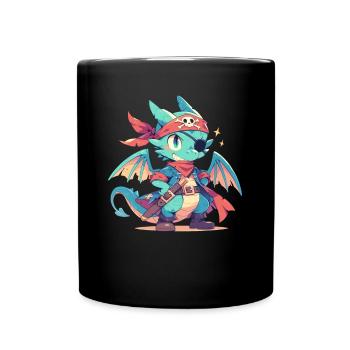Dragon Pirate Kawaii Dragon Enfants - Mug uni - noir - Devant