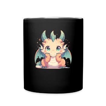 Dragon Kawaii Dragon Kids - Full Colour Mug - black - Front