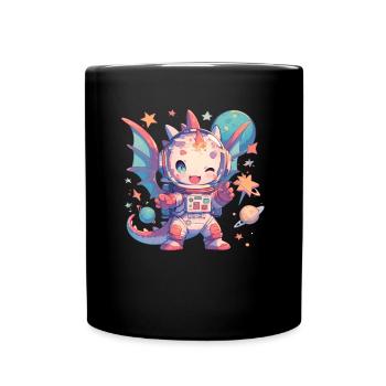 Dragon Astronaut Kawaii Dragon Kids - Full Colour Mug - black - Front
