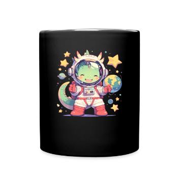 Dragon Astronaut Kawaii Dragon Kids - Full Colour Mug - black - Front