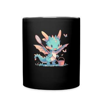 Dragon Butterfly Kawaii Dragon Enfants - Mug uni - noir - Devant