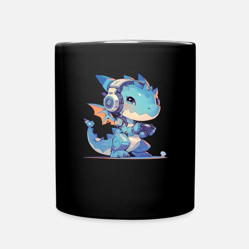 Drache Gamer Kawaii Gaming Drache - Tasse einfarbig - Schwarz