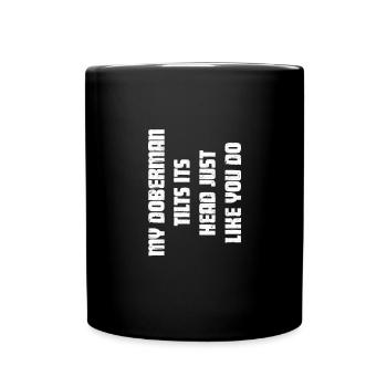 Doberman chien chiens cadeau pour animaux de compagnie - Mug uni - noir - Devant